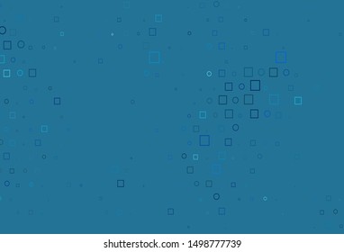 Light BLUE vector pattern with spheres, squares. Colorful illustration with circles, squares in nature style. Pattern of water, rain drops.