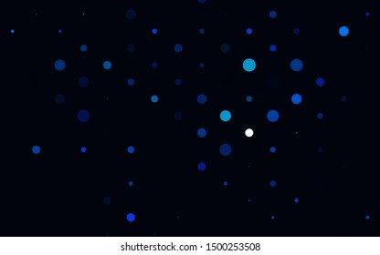 Light BLUE vector pattern with spheres. Blurred bubbles on abstract background with colorful gradient. Pattern of water, rain drops.