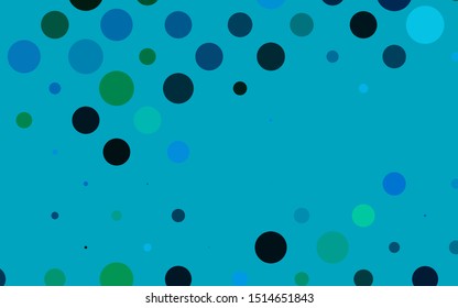Light BLUE vector pattern with spheres. Modern abstract illustration with colorful water drops. Template for your brand book.
