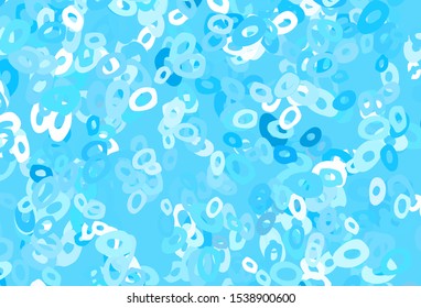 Light BLUE vector pattern with spheres. Abstract illustration with colored bubbles in nature style. Pattern for beautiful websites.