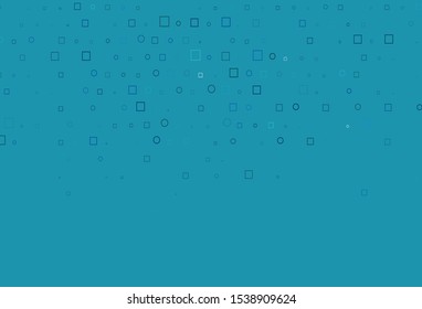 Light BLUE vector pattern with spheres, squares. Glitter abstract illustration with cubes, circles. Pattern for beautiful websites.
