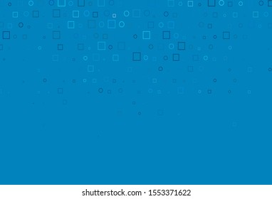 Light BLUE vector pattern with spheres, squares. Glitter abstract illustration with cubes, circles. Design for business adverts.
