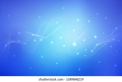 Light BLUE vector pattern with spheres. Blurred decorative design in abstract style with bubbles. Completely new template for your brand book.