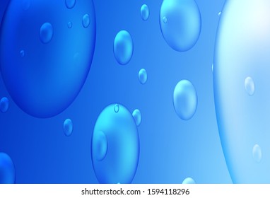 Light BLUE vector pattern with spheres. Glitter abstract illustration with blurred drops of rain. New design for ad, poster, banner of your website.