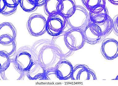 Light BLUE vector pattern with spheres. Illustration with set of shining colorful abstract circles. Pattern for textures of wallpapers.