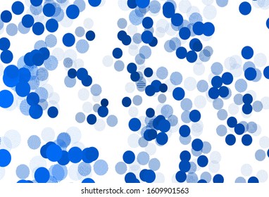 Light BLUE vector pattern with spheres. Modern abstract illustration with colorful water drops. Pattern for futuristic ad, booklets.
