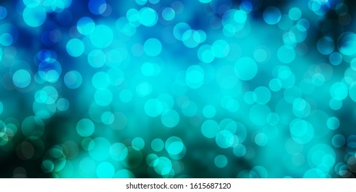 Light BLUE vector pattern with spheres. Abstract illustration with colorful spots in nature style. Design for posters, banners.