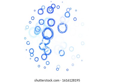 Light BLUE vector pattern with spheres. Illustration with set of shining colorful abstract circles. Pattern for beautiful websites.