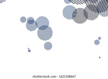 Light BLUE vector pattern with spheres. Glitter abstract illustration with blurred drops of rain. Design for your business advert.