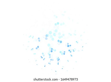 Light BLUE vector pattern with spheres. Glitter abstract illustration with blurred drops of rain. Pattern for textures of wallpapers.