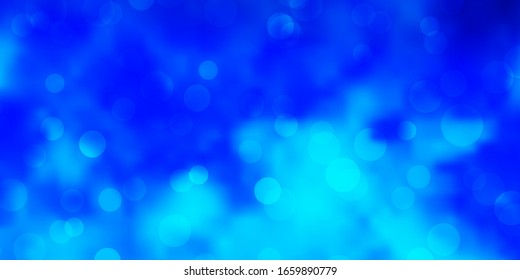 Light BLUE vector pattern with spheres. Abstract illustration with colorful spots in nature style. Design for your commercials.