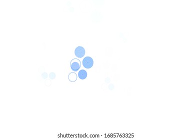 Light BLUE vector pattern with spheres. Blurred bubbles on abstract background with colorful gradient. New template for your brand book.