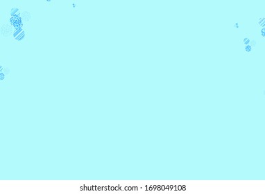 Light BLUE vector pattern with spheres. Blurred bubbles on abstract background with colorful gradient. Pattern for futuristic ad, booklets.