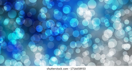 Light BLUE vector pattern with spheres. Abstract illustration with colorful spots in nature style. Pattern for websites.