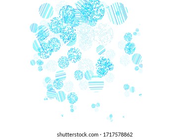 Light BLUE vector pattern with spheres. Blurred decorative design in abstract style with bubbles. Pattern for textures of wallpapers.