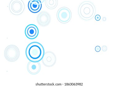 Light BLUE vector pattern with spheres. Blurred bubbles on abstract background with colorful gradient. Design for your business advert.