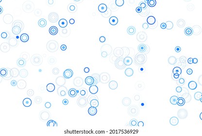 Light BLUE vector pattern with spheres. Blurred decorative design in abstract style with bubbles. Design for poster, banner of websites.