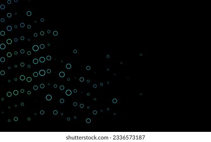 Light BLUE vector pattern with spheres. Illustration with set of shining colorful abstract circles. Pattern of water, rain drops.