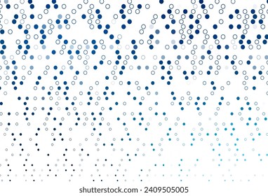 Light BLUE vector pattern with spheres. Glitter abstract illustration with blurred drops of rain. Design for posters, banners.
