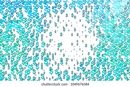 Light BLUE vector pattern with symbols of dollars. Colored symbols of USA money with gradient on white background. Smart design for your business advert of economic, wealth.