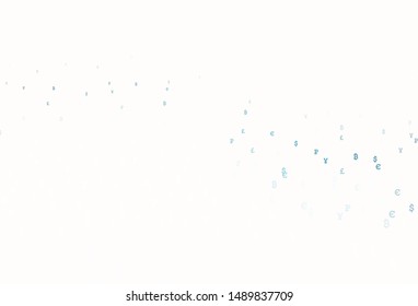 Light BLUE vector pattern with symbols of currency. Modern abstract illustration with symbols of digital money. Design for business advert of economic, wealth.