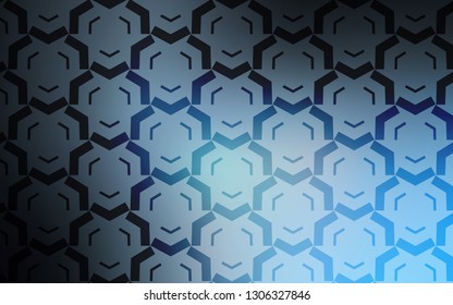 Light BLUE vector pattern with wry lines. A sample with colorful lines, shapes. Abstract design for your web site.