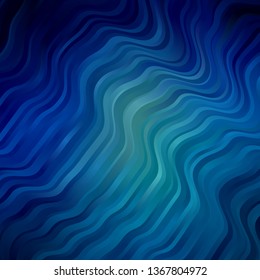 Light BLUE vector pattern with wry lines. Abstract illustration with bandy gradient lines. Pattern for booklets, leaflets.