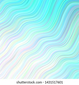 Light BLUE vector pattern with wry lines. Abstract illustration with bandy gradient lines. Pattern for ads, commercials.