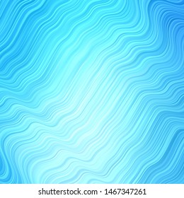 Light BLUE vector pattern with wry lines. Colorful illustration with curved lines. Design for your business promotion.