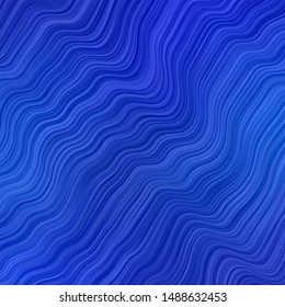 Light BLUE vector pattern with wry lines. Bright sample with colorful bent lines, shapes. Design for your business promotion.