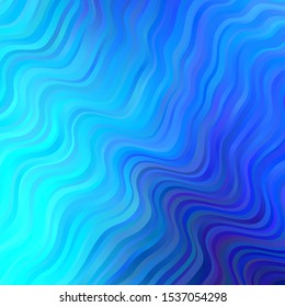 Light BLUE vector pattern with wry lines. Colorful illustration in abstract style with bent lines. Pattern for commercials, ads.