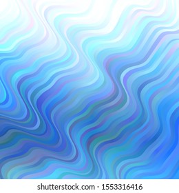 Light BLUE vector pattern with wry lines. Illustration in abstract style with gradient curved.  Best design for your posters, banners.