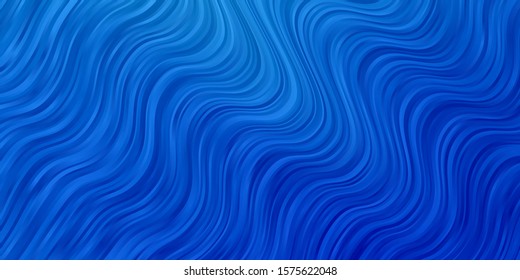 Light BLUE vector pattern with wry lines. Colorful illustration with curved lines. Pattern for websites, landing pages.