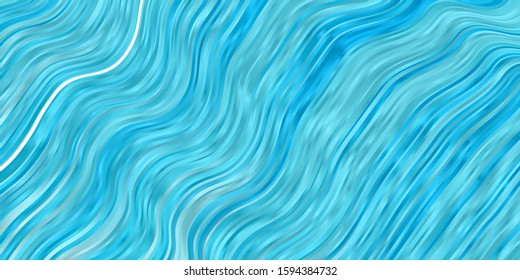 Light BLUE vector pattern with wry lines. Abstract illustration with gradient bows. Design for your business promotion.