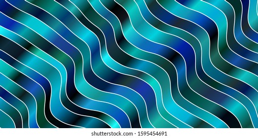 Light BLUE vector pattern with wry lines. Brand new colorful illustration with bent lines. Pattern for commercials, ads.
