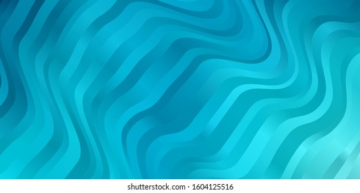 Light BLUE vector pattern with wry lines. Colorful geometric sample with gradient curves.  Pattern for websites, landing pages.