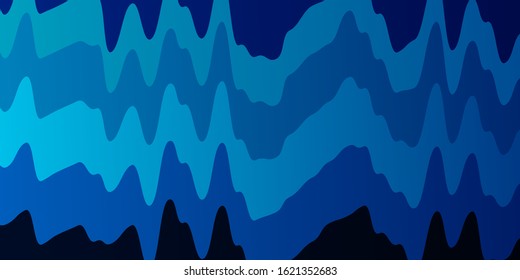 Light BLUE vector pattern with wry lines. Abstract illustration with gradient bows. Design for your business promotion.