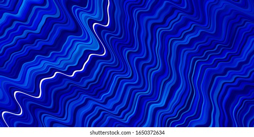 Light BLUE vector pattern with wry lines. Illustration in abstract style with gradient curved.  Pattern for ads, commercials.