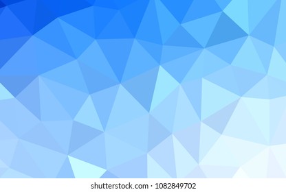 Light BLUE vector polygon abstract backdrop. Shining polygonal illustration, which consist of triangles. Template for cell phone's backgrounds.