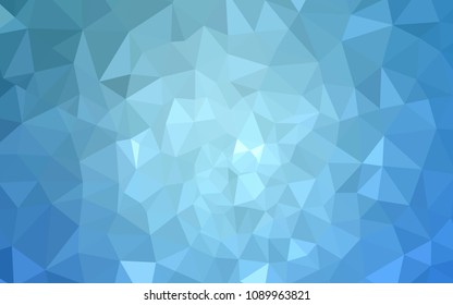 Light BLUE vector polygon abstract backdrop. Triangular geometric sample with gradient.  A completely new design for your leaflet.