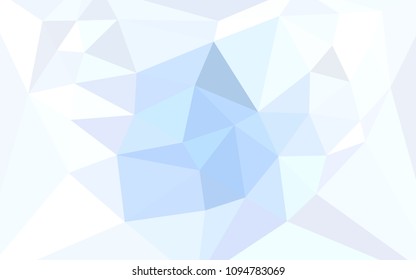 Light BLUE vector polygon abstract backdrop with a heart in a centre. Shining colorful illustration with triangles. Polygonal design for your web site.