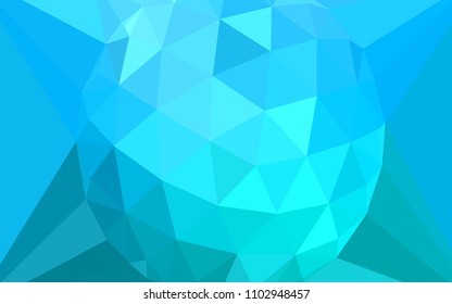 Light BLUE vector polygon abstract layout with a gem in a centre. Colorful illustration in a polygonal style. Triangular pattern for your design.