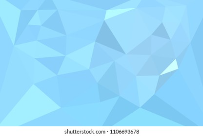 Light BLUE vector polygon abstract layout with a heart in a centre. Illustration in halftone style with triangles. Brand new style for your business design.