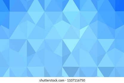 Light BLUE vector polygon abstract layout. Geometric illustration in Origami style with gradient.  Triangular pattern for your design.