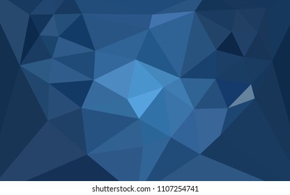 Light BLUE vector polygon abstract background with a heart in a centre. Polygonal abstract illustration with gradient. Pattern for a brand book's backdrop.