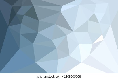 Light BLUE vector polygon abstract layout with a heart in a centre. Elegant polygonal illustration with gradient. A completely new design for your leaflet.