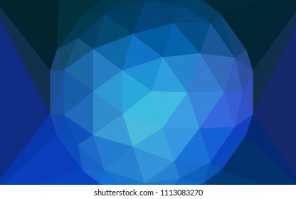 Light BLUE vector polygon abstract layout with a gem in a centre. Illustration in abstract style with triangles. A new texture for your web site.