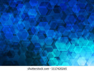 Light BLUE vector polygon abstract template. hexagonal geometric sample with gradient.  The elegant pattern can be used as part of a brand book.