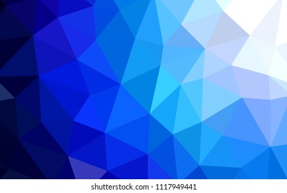 Light BLUE vector polygon abstract layout. Geometric illustration in Origami style with gradient.  Template for cell phone's backgrounds.