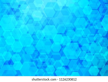 Light BLUE vector polygon abstract pattern. A sample with polygonal shapes. hexagonal pattern for your business design.